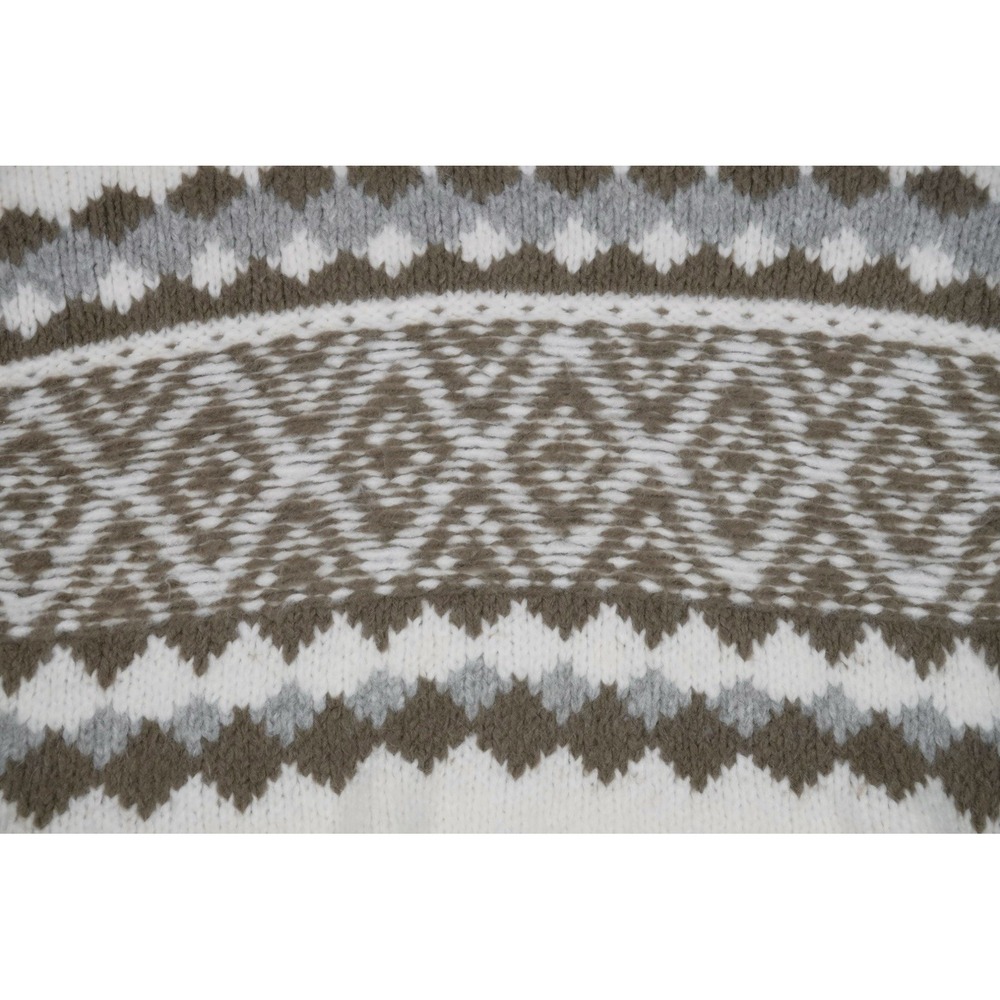 NWT Free People Alpine Pullover Sweater Ivory Fair Isle Chunky Knit Size Small - Picture 3 of 7
